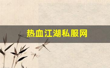 热血江湖私服发布网：热血江湖私服网 (13)