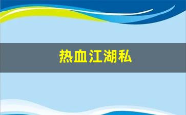 热血江湖s：热血江湖私(热血江湖私发网8000) (3)