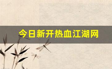 今日新开热血江湖网(2021年热血江湖)